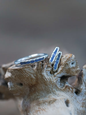 Rough Tanzanite Earrings with Hidden Gems