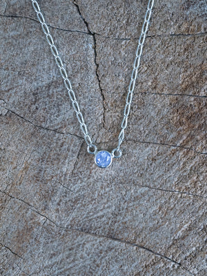 Round Lavender Sapphire Necklace
