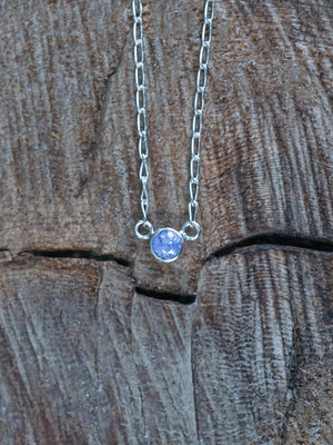 Round Lavender Sapphire Necklace