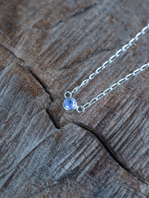 Round Lavender Sapphire Necklace
