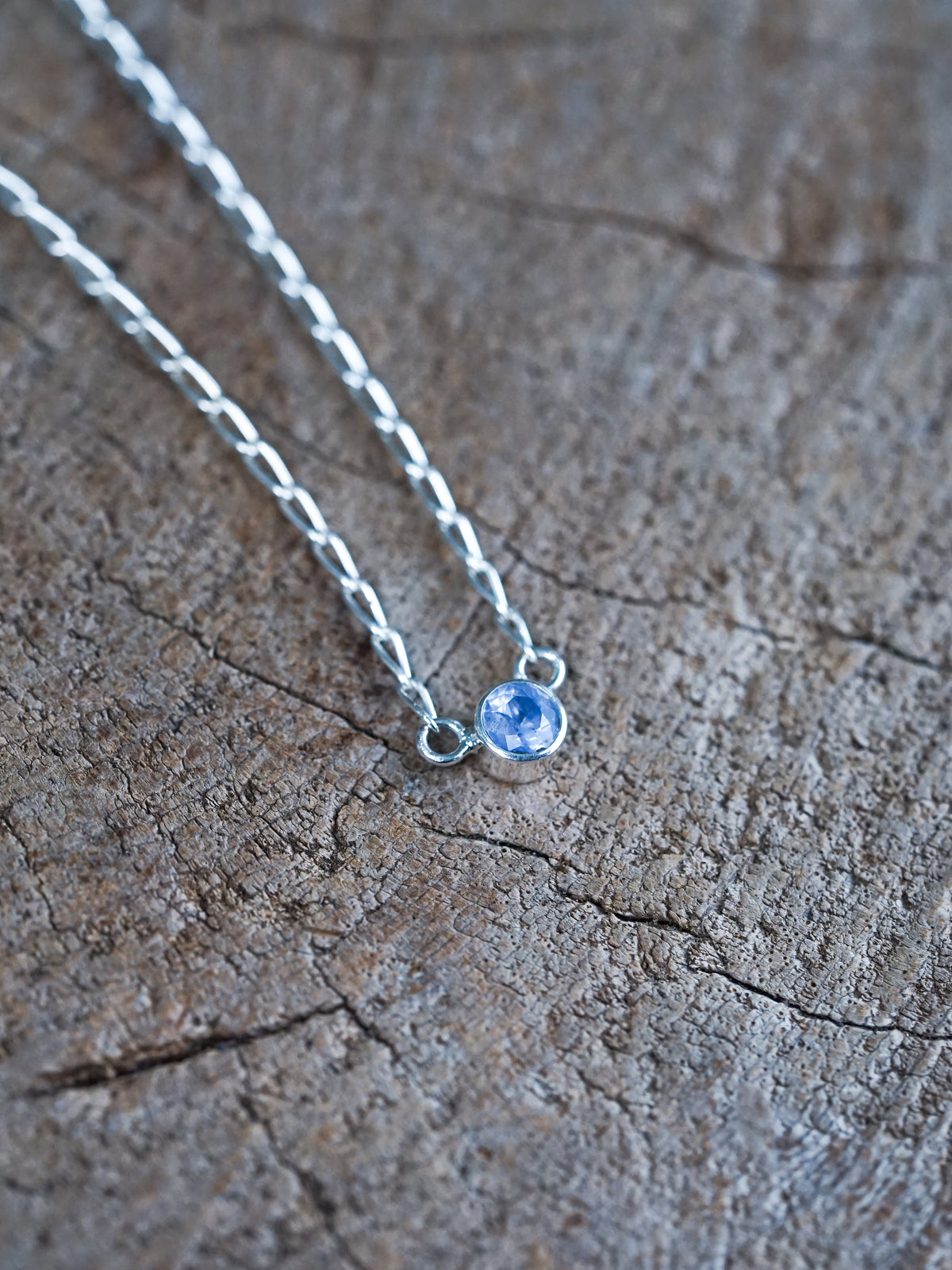 Round Lavender Sapphire Necklace