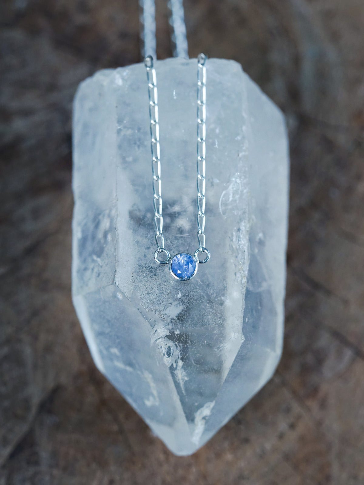 Round Lavender Sapphire Necklace