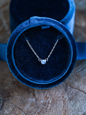 Round Lavender Sapphire Necklace