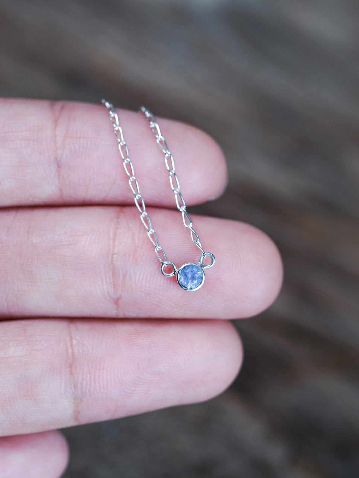 Round Lavender Sapphire Necklace