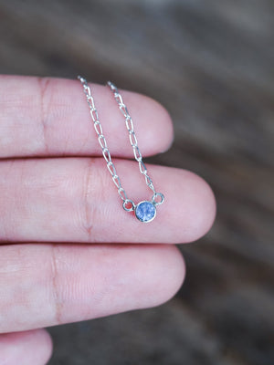 Round Lavender Sapphire Necklace