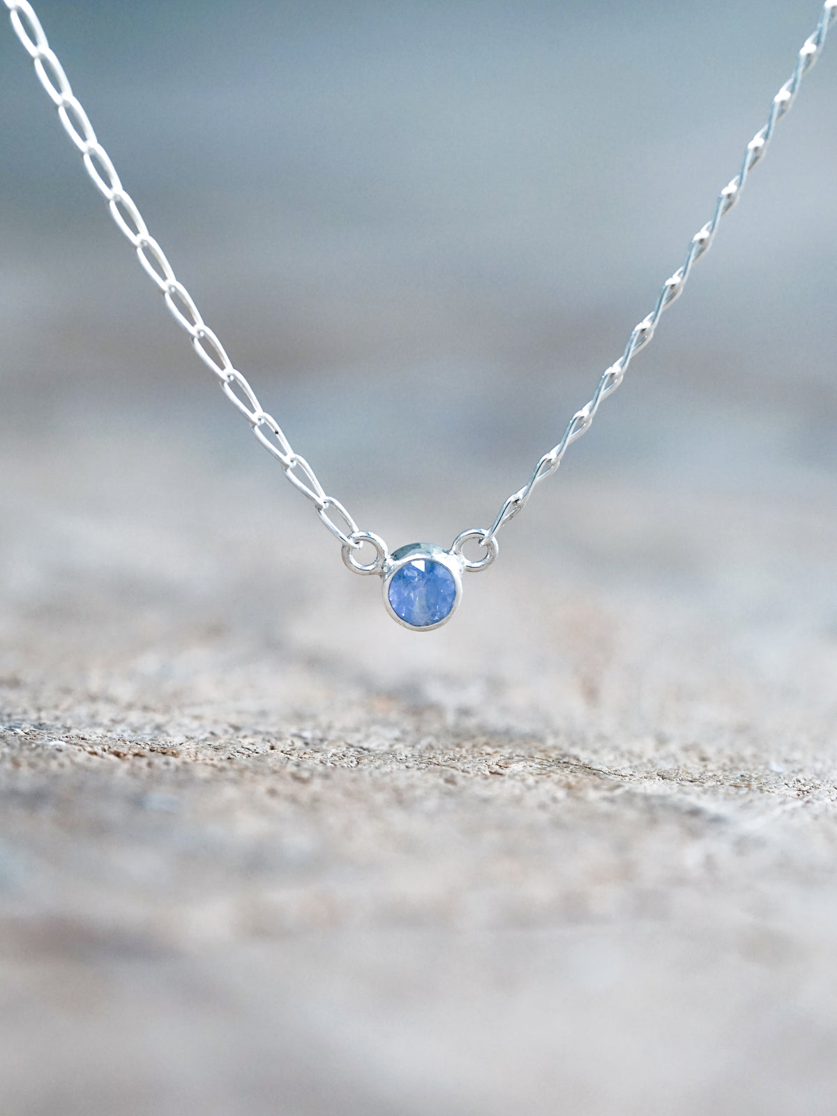 Round Lavender Sapphire Necklace