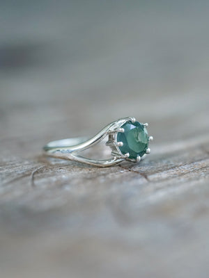 Round Moss Agate Ring