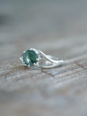 Round Moss Agate Ring