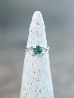 Round Moss Agate Ring