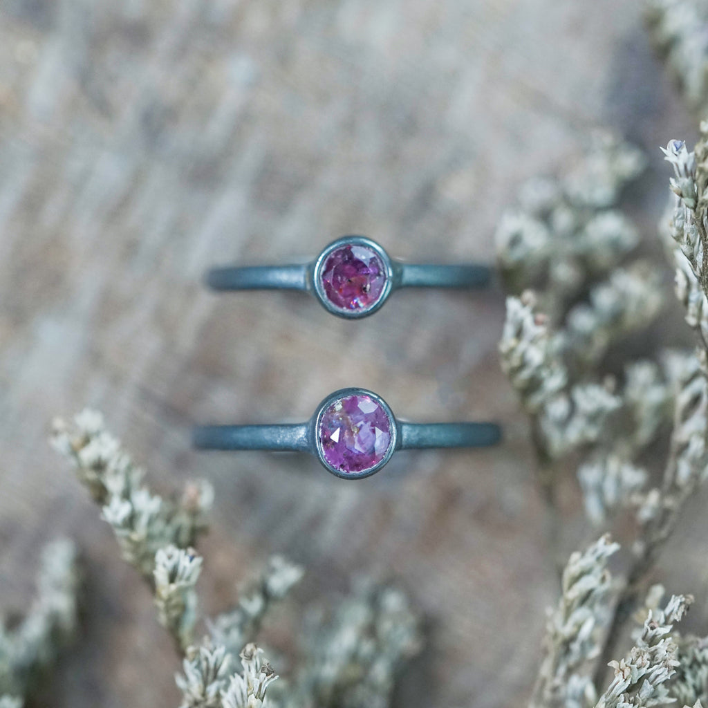Ruby Ring in Black Silver