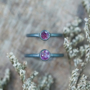 Ruby Ring in Black Silver