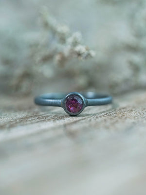 Ruby Ring in Black Sterling Silver
