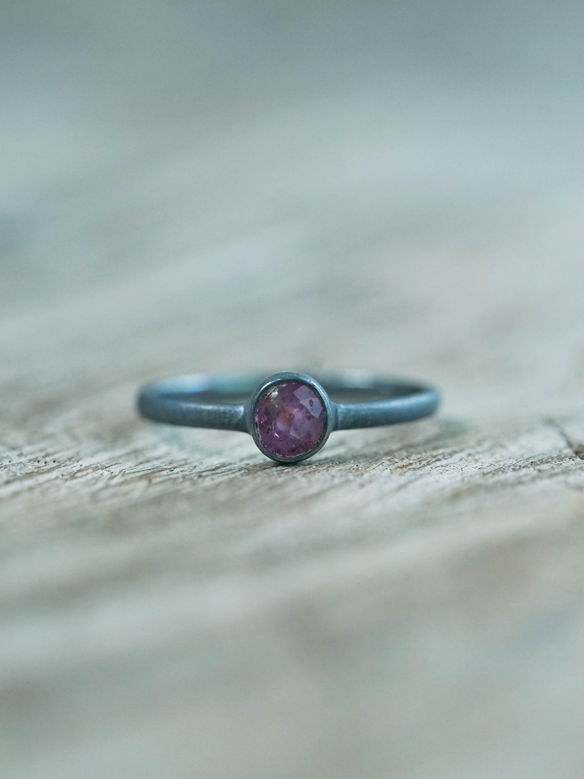 Ruby Ring in Oxidized Sterling Silver