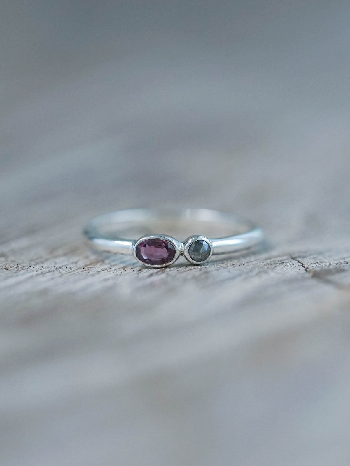 Ruby and Diamond Ring in sterling silver