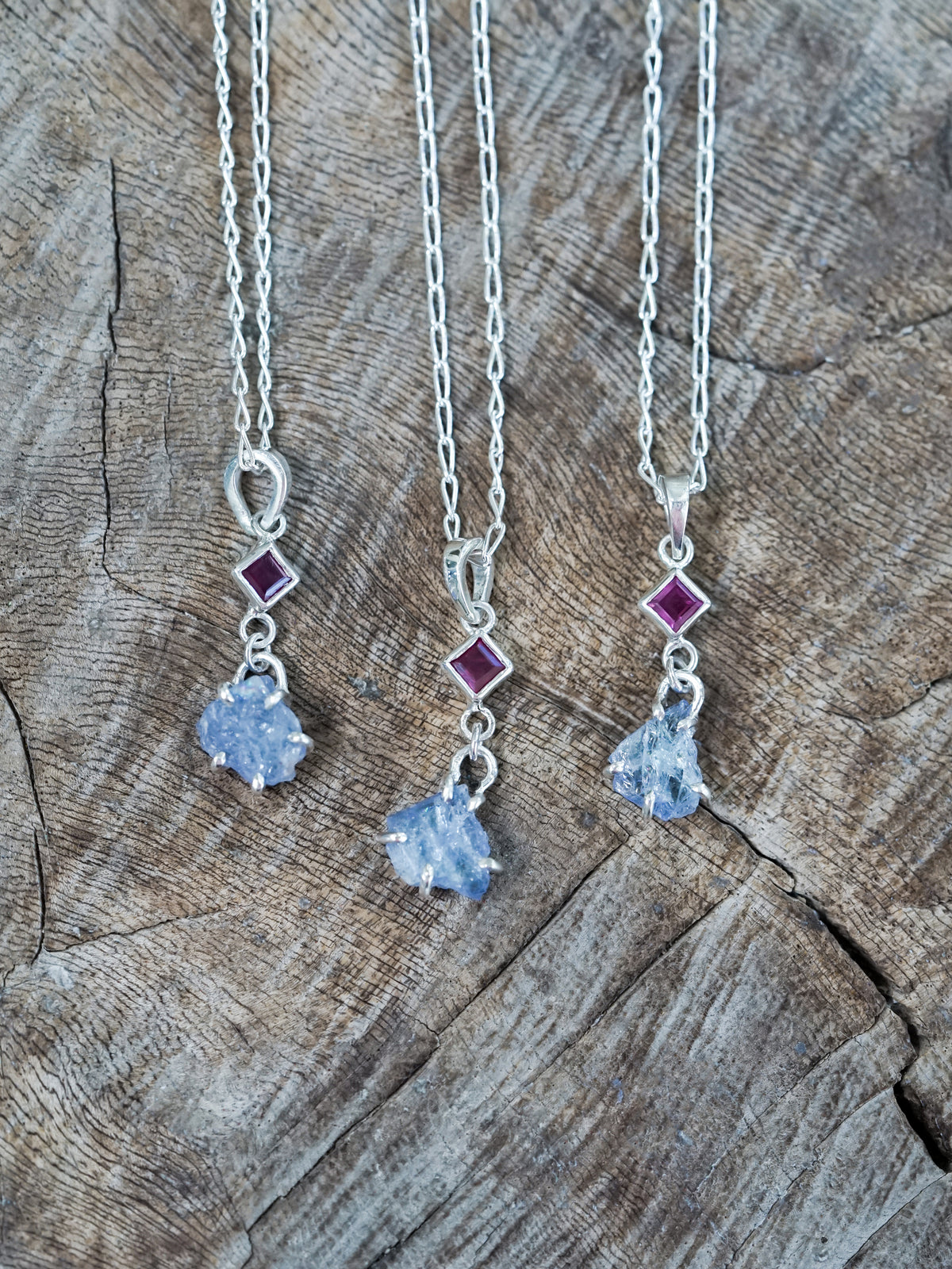 Ruby and Tanzanite Slice Necklace - Gardens of the Sun | Ethical Jewelry