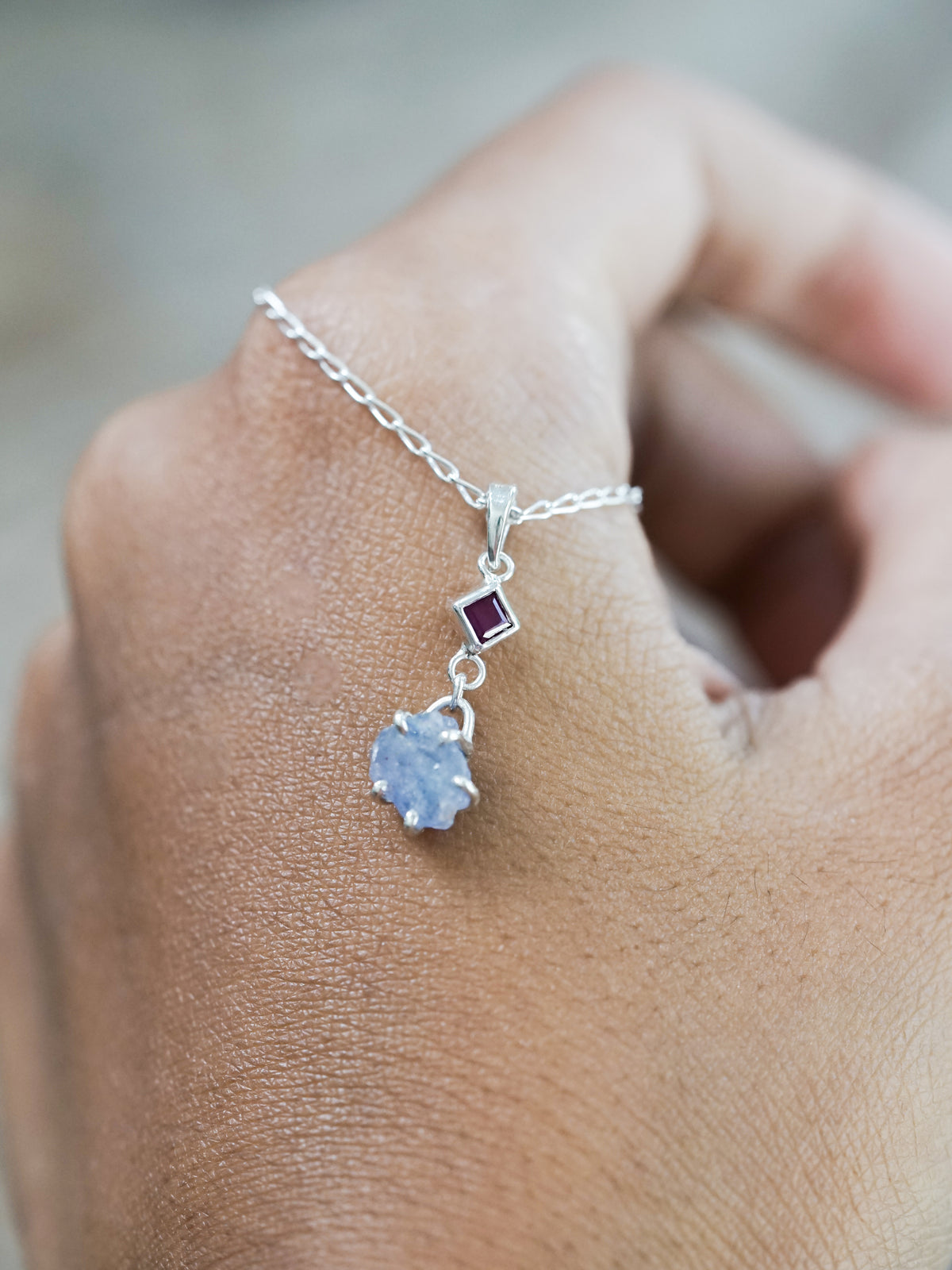 Ruby and Tanzanite Slice Necklace - Gardens of the Sun | Ethical Jewelry