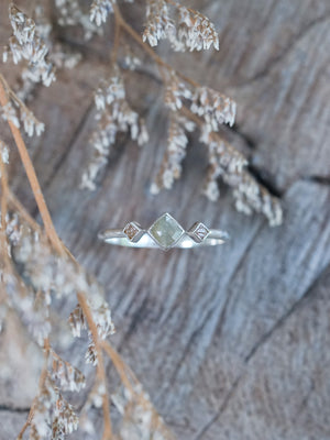 Rustic Trinity Diamond Ring - Gardens of the Sun | Ethical Jewelry