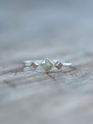 Rustic Trinity Diamond Ring - Gardens of the Sun | Ethical Jewelry