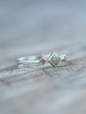 Rustic Trinity Diamond Ring - Gardens of the Sun | Ethical Jewelry