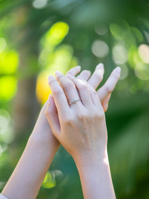 Rustic Trinity Diamond Ring - Gardens of the Sun | Ethical Jewelry