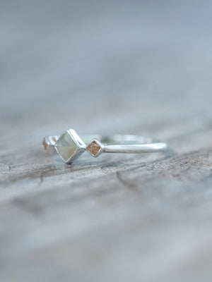 Rustic Trinity Diamond Ring - Gardens of the Sun | Ethical Jewelry