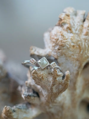 Rustic Trinity Diamond Ring - Gardens of the Sun | Ethical Jewelry