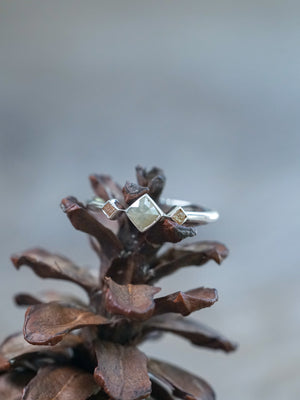 Rustic Trinity Diamond Ring - Gardens of the Sun | Ethical Jewelry