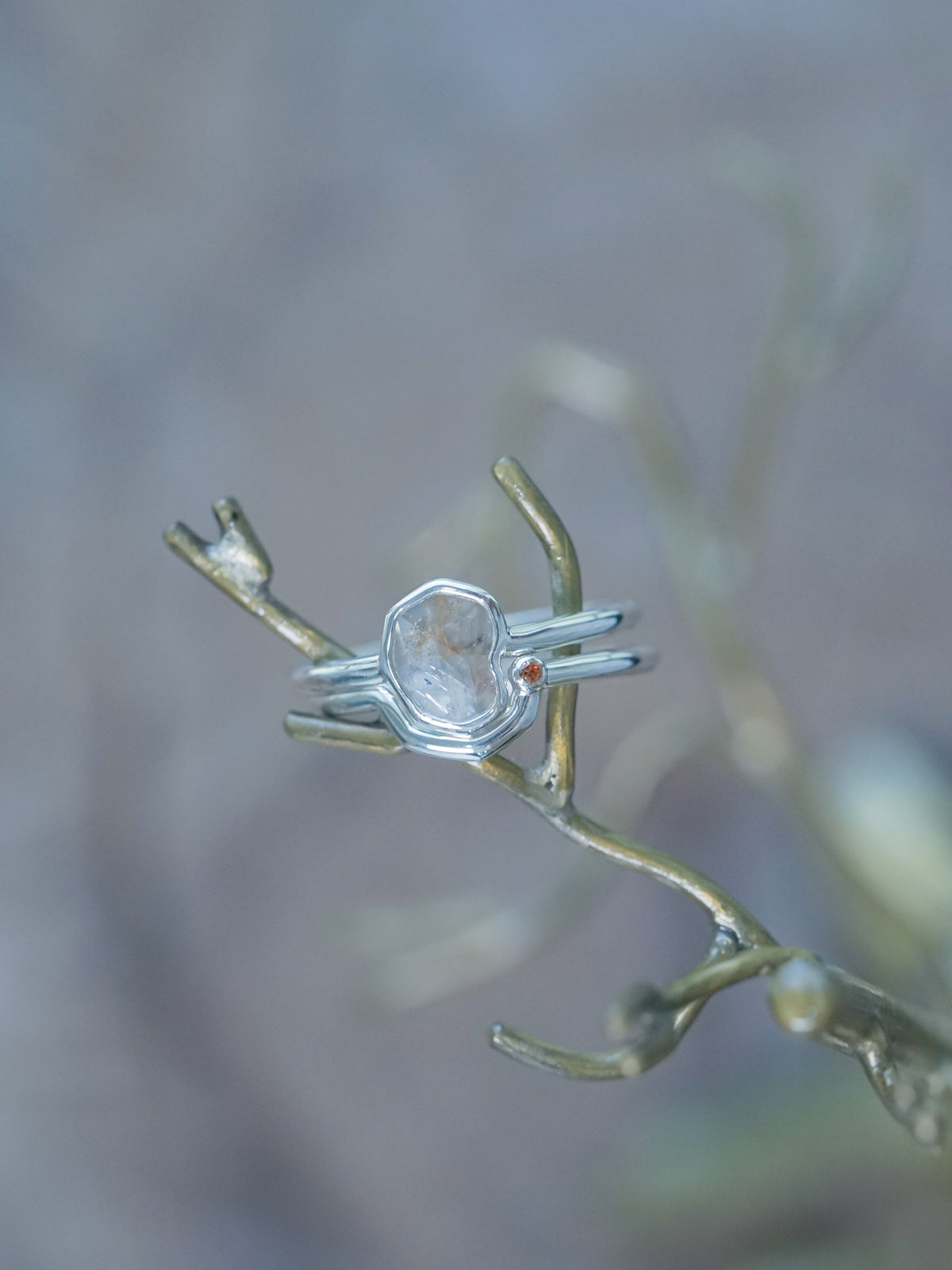 Rustic Diamond Slice Ring Set - Gardens of the Sun | Ethical Jewelry