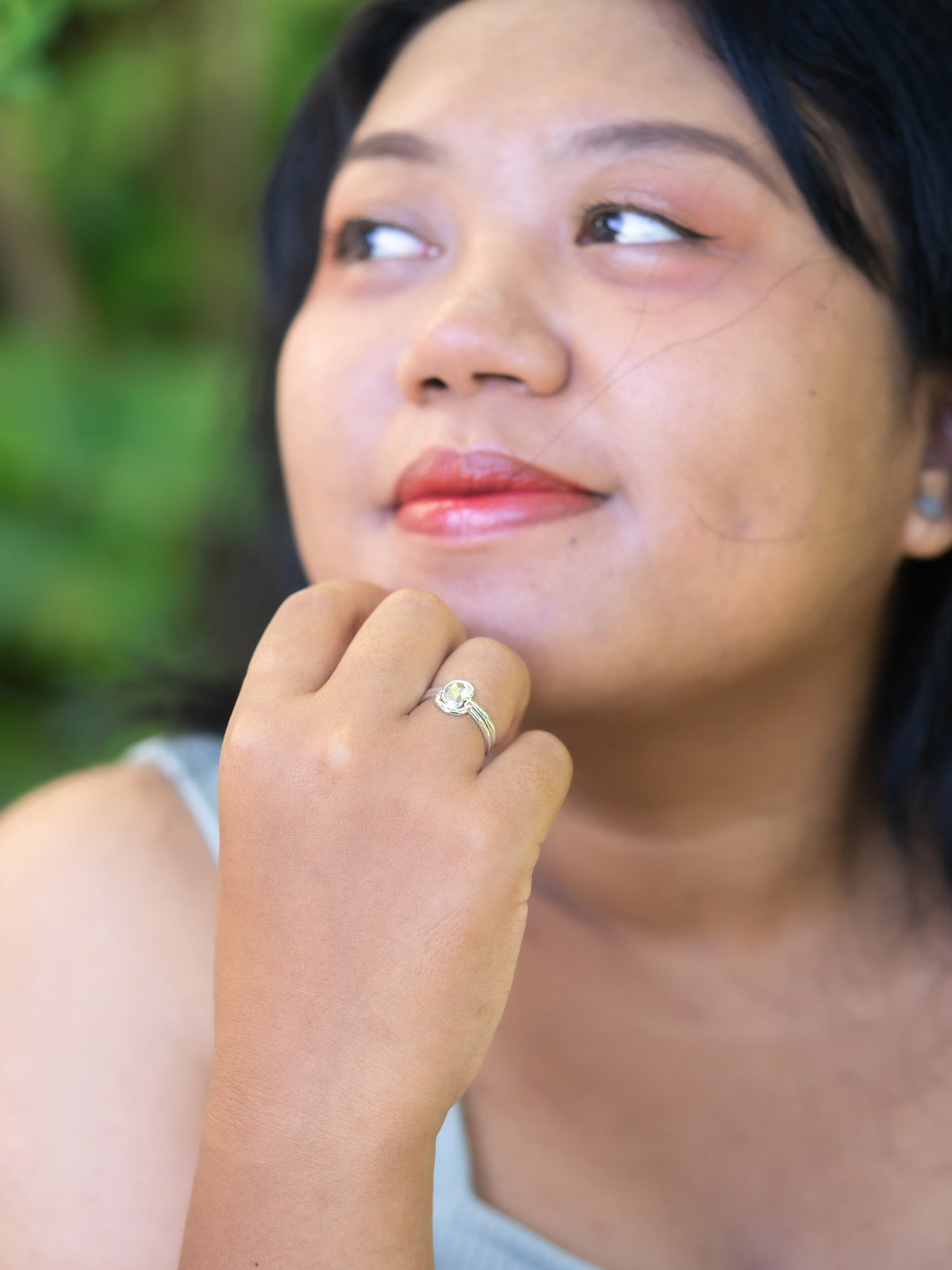 Rustic Diamond Slice Ring Set - Gardens of the Sun | Ethical Jewelry