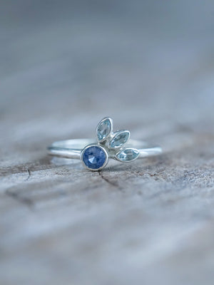 Sapphire and Aquamarine Ring - Gardens of the Sun | Ethical Jewelry