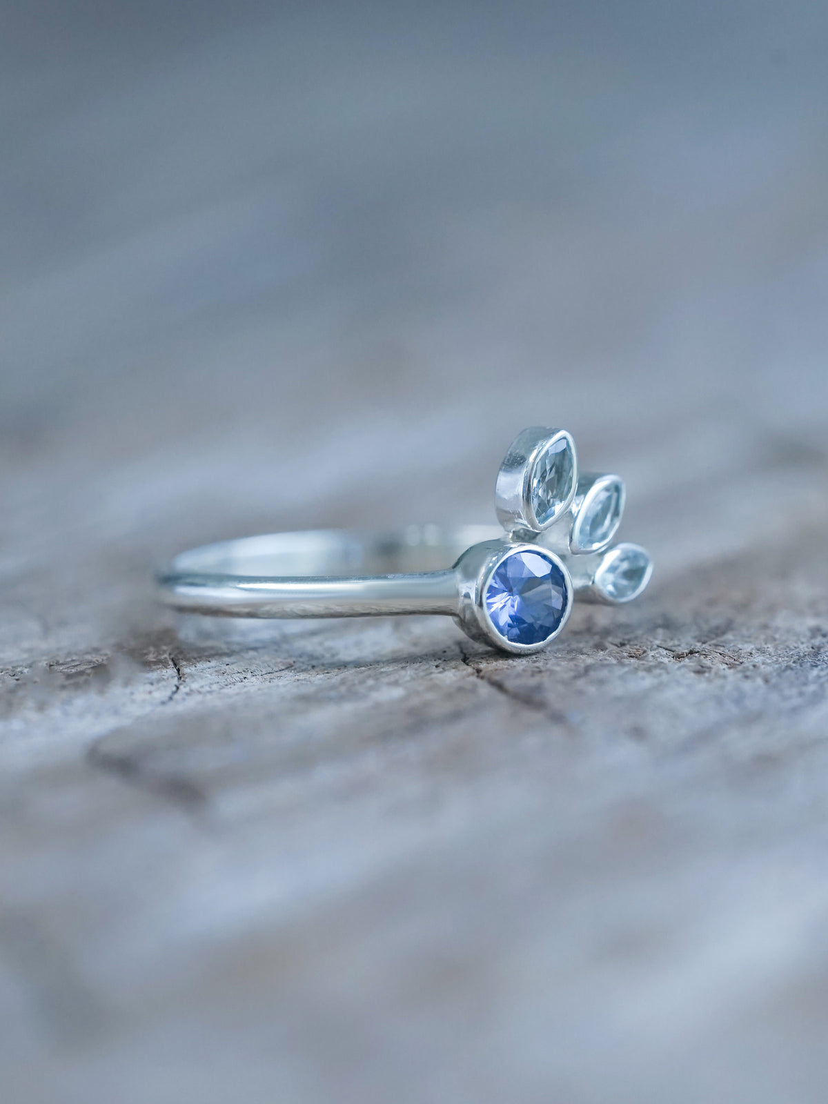 Sapphire and Aquamarine Ring - Gardens of the Sun | Ethical Jewelry