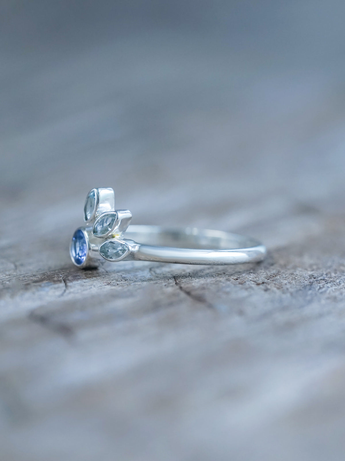 Sapphire and Aquamarine Ring - Gardens of the Sun | Ethical Jewelry