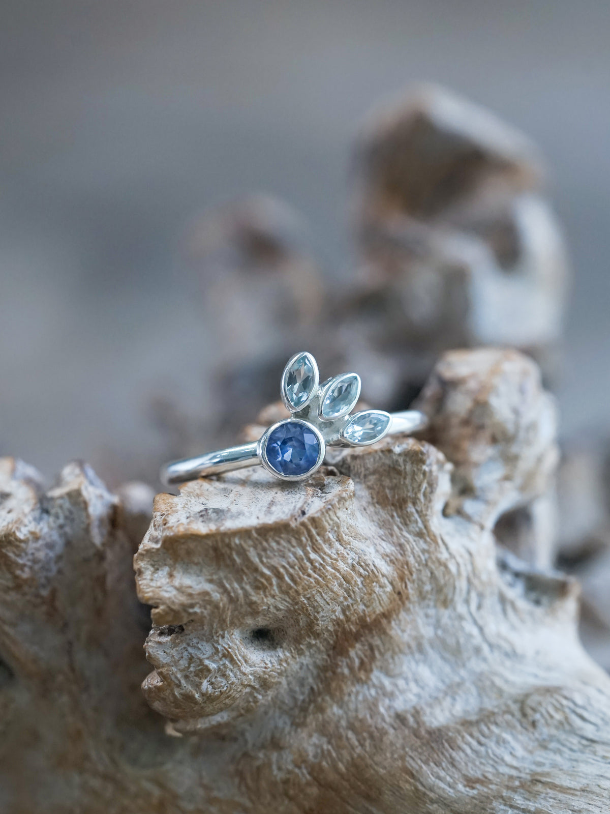 Sapphire and Aquamarine Ring - Gardens of the Sun | Ethical Jewelry