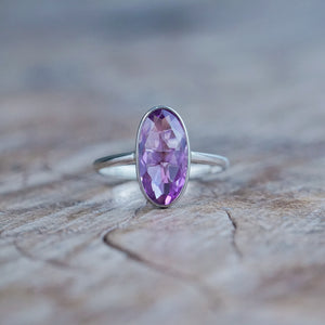 Oval Amethyst Ring - Size 7.5