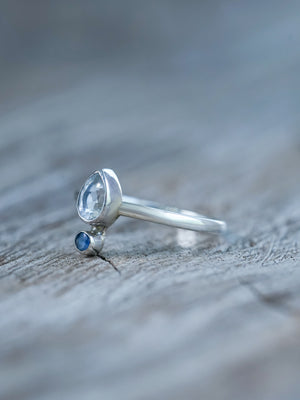 White Topaz and Sapphire Ring - Size 6