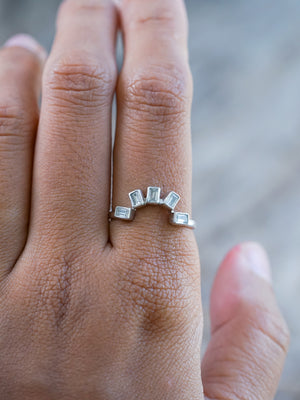 White Zircon Crown Ring - Size 7.25