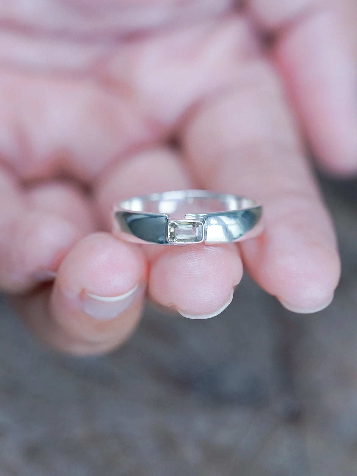 Men’s Sapphire Ring with Baguette Cut Sapphire