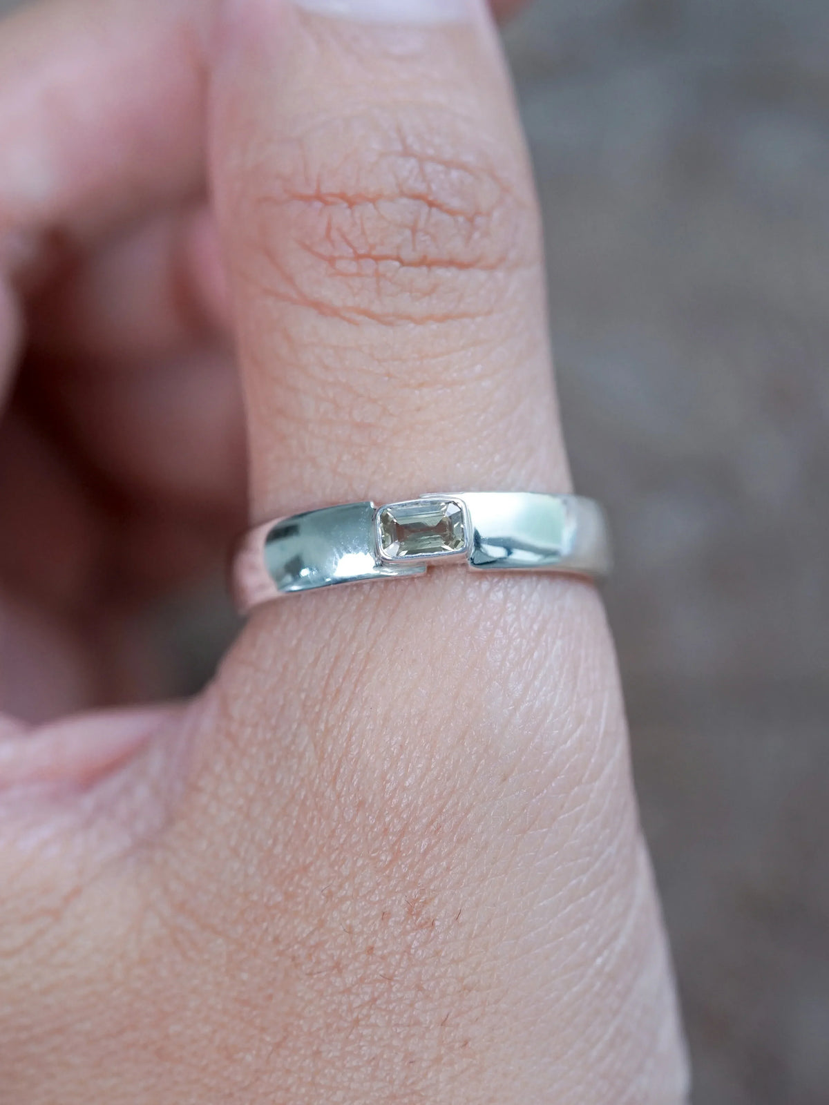 Men’s Sapphire Ring with Baguette Cut Sapphire