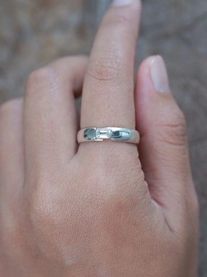 Men’s Sapphire Ring with Baguette Cut Sapphire