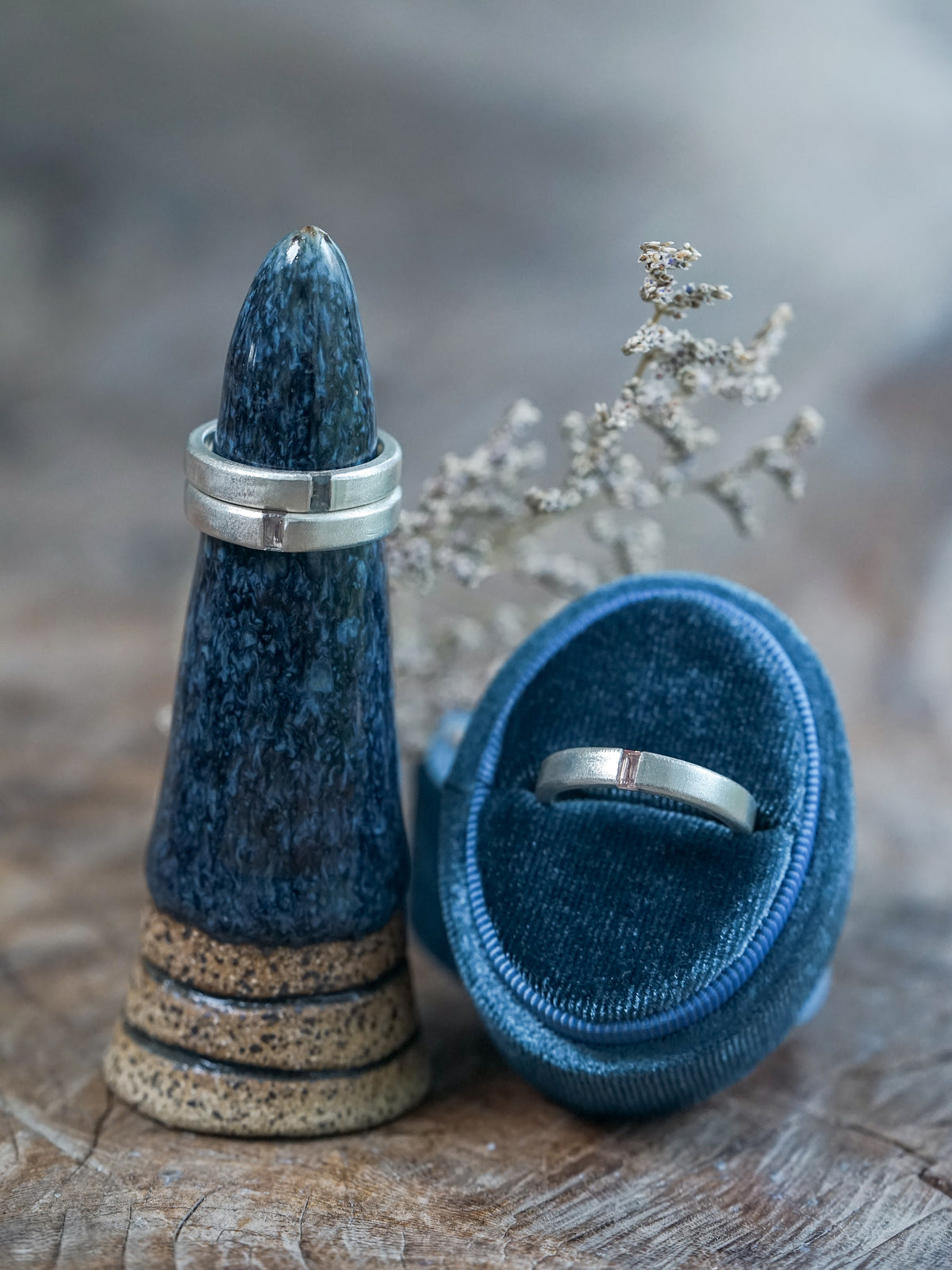Men's Sapphire Wedding Band in Sterling Silver