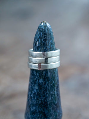 Men's Sapphire Wedding Band in Sterling Silver