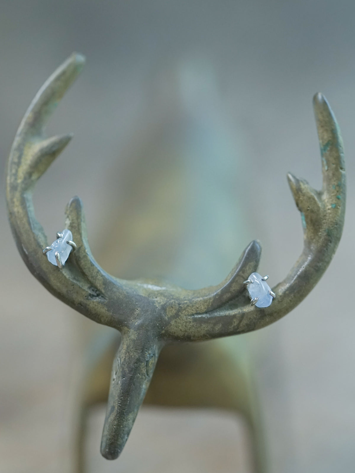 Sapphire Pebble Stud Earrings in Recycled Sterling Silver
