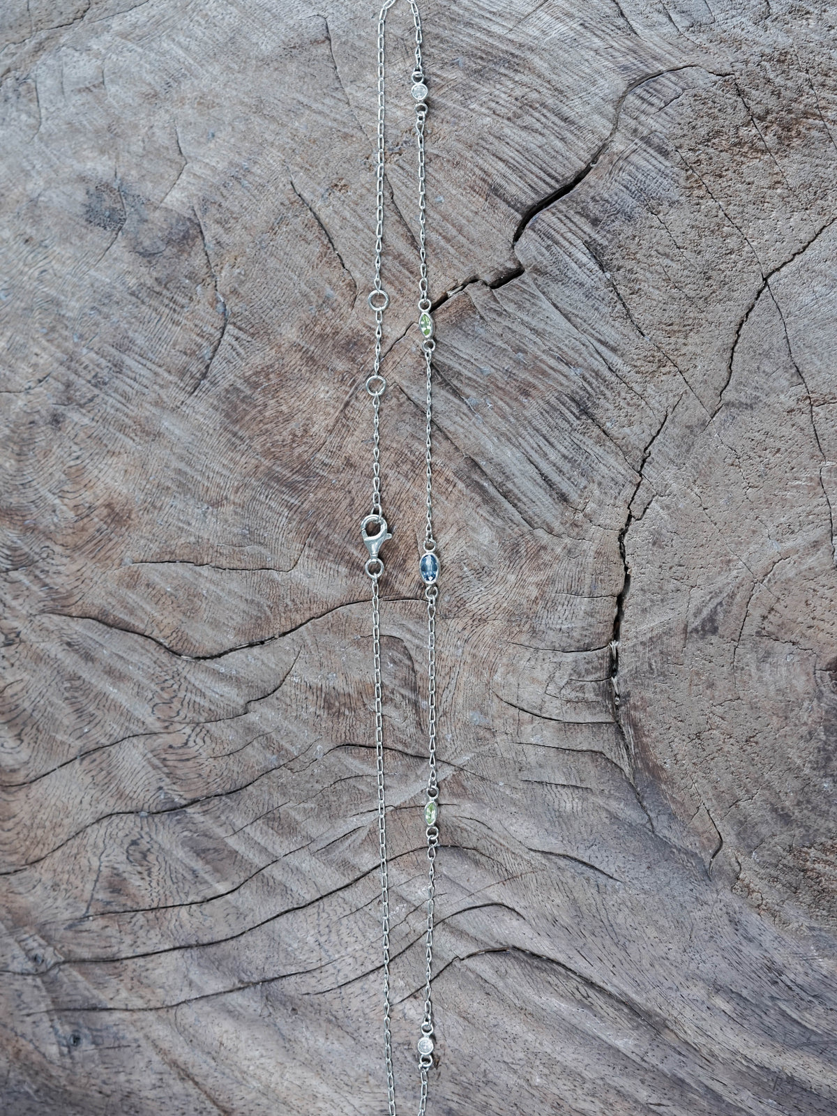Sapphire, Peridot and Moonstone Necklace