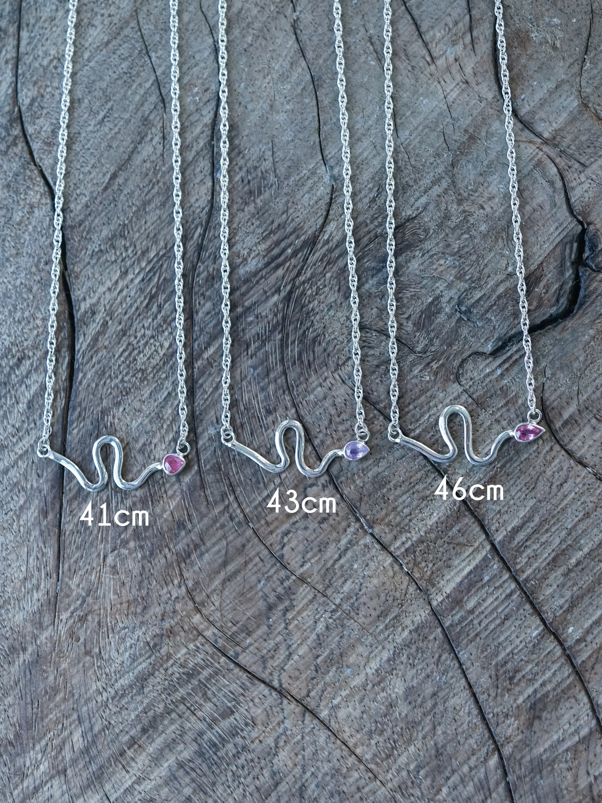 Sapphire Snake Charm Necklaces
