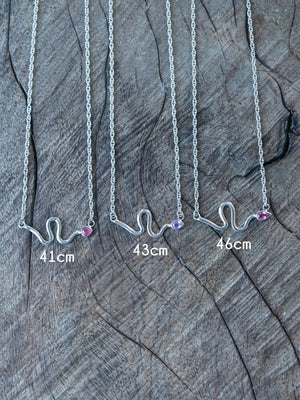 Sapphire Snake Charm Necklaces
