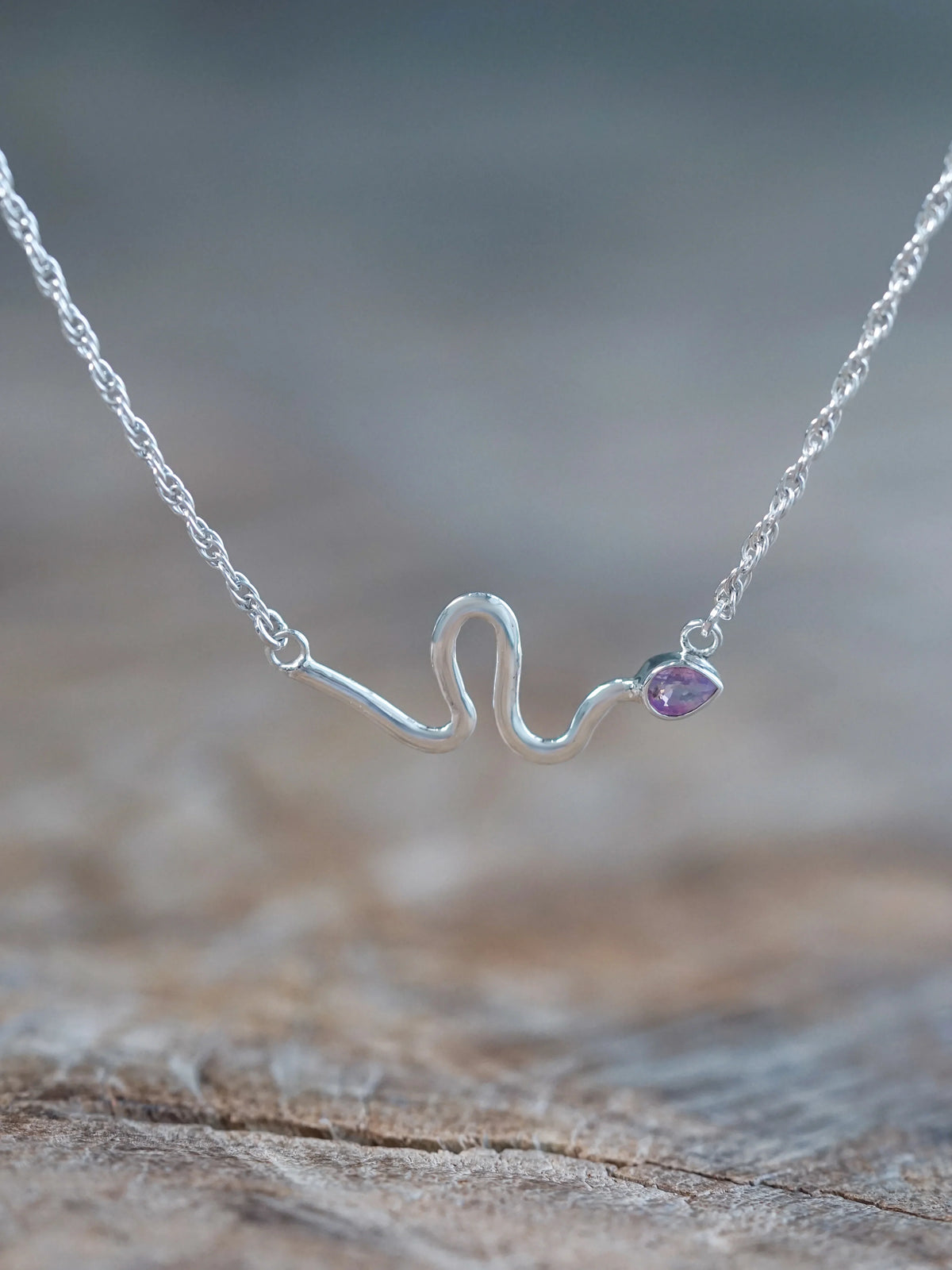 Sapphire Snake Pendant Necklace