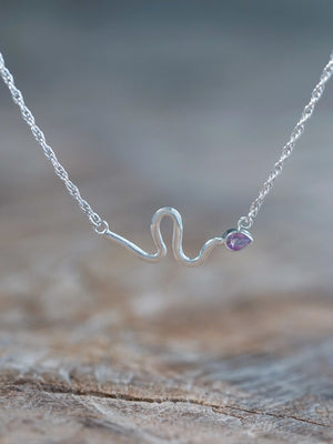 Sapphire Snake Pendant Necklace