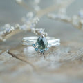 Sapphire and Aquamarine Ring Set in Sterling Silver