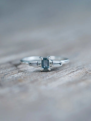 Sapphire and Blue Zircon Ring in Silver
