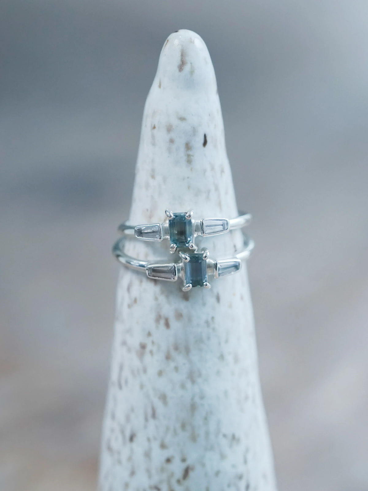 Sapphire and Zircon Rings in Sterling Silver